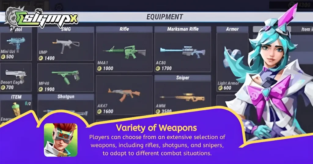 Sigmax Game Variety of Weapons